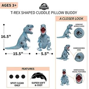 Jurassic World T-Rex Throw Pillow Blue-NEW